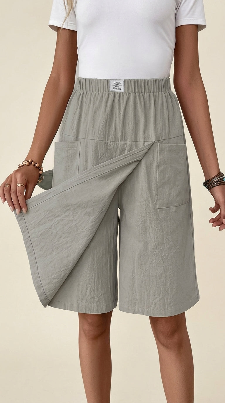 50% DE DESCUENTO | Falda con bermuda casual con cintura elástica para mujer