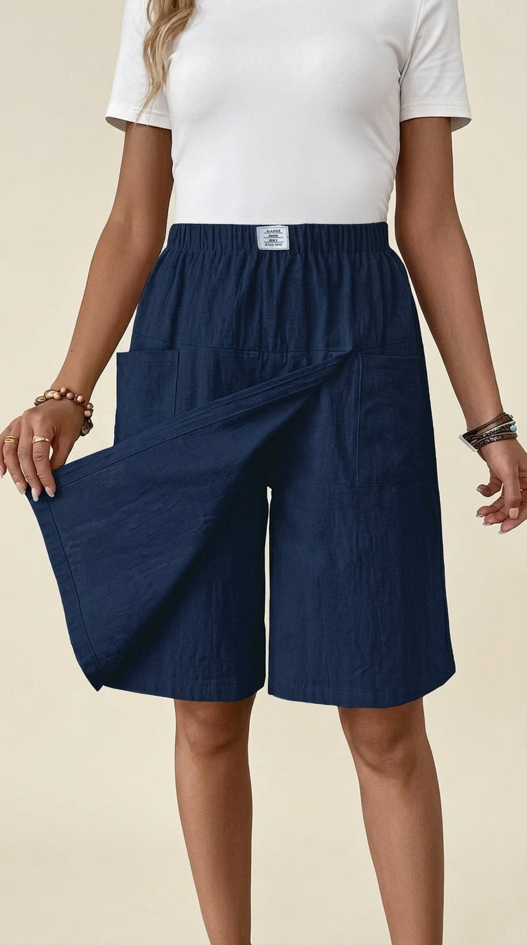 50% DE DESCUENTO | Falda con bermuda casual con cintura elástica para mujer