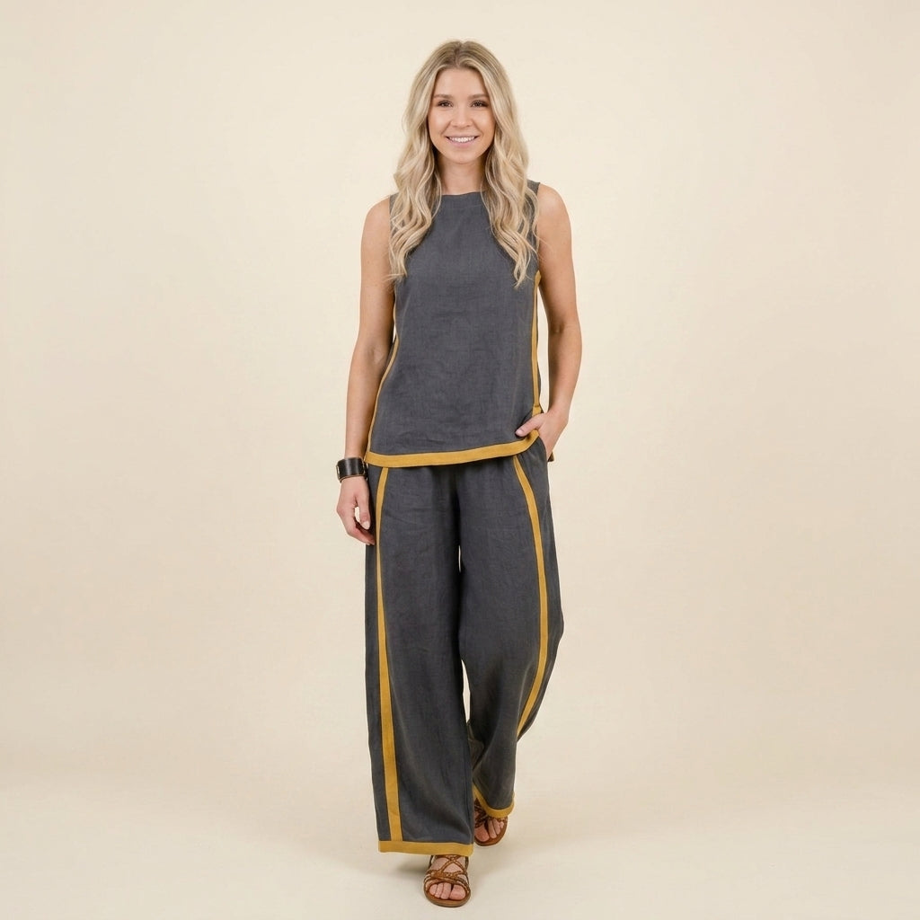 BRUNA | CONJUNTO DE LINO DE DOS PIEZAS