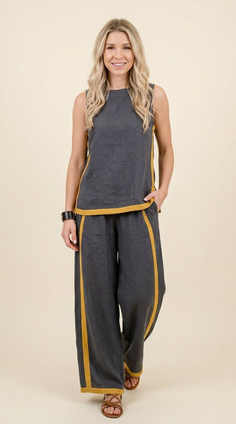 BRUNA | CONJUNTO DE LINO DE DOS PIEZAS
