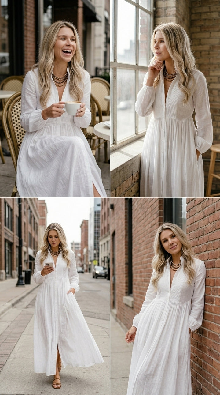 Serena | Flowing Button-Front Maxi Dress