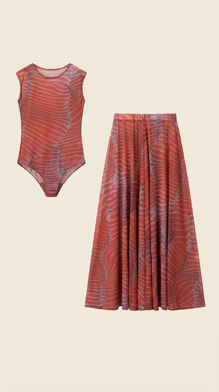 66% DESCUENTO | Mafalda | Conjunto de body y falda con efecto Ripple Glow